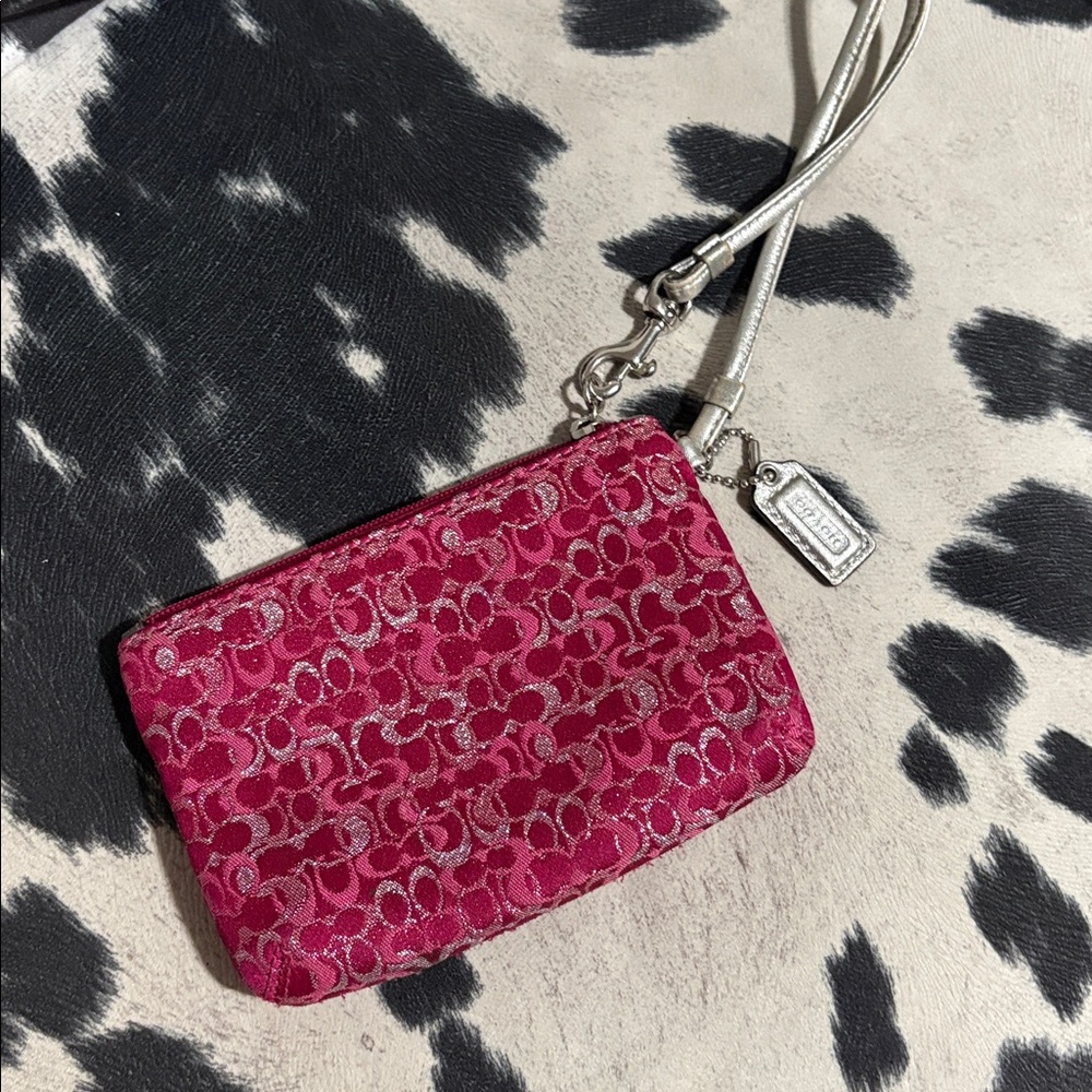 Coach Fuchsia Signature Wristlet